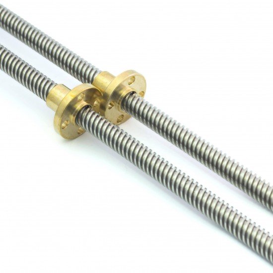 Lead Screw Dia 8MM Thread 8mm T8x8 Length 300mm / 350mm / 400mm / 500mm / 600mm / 1m with copper or POM nut