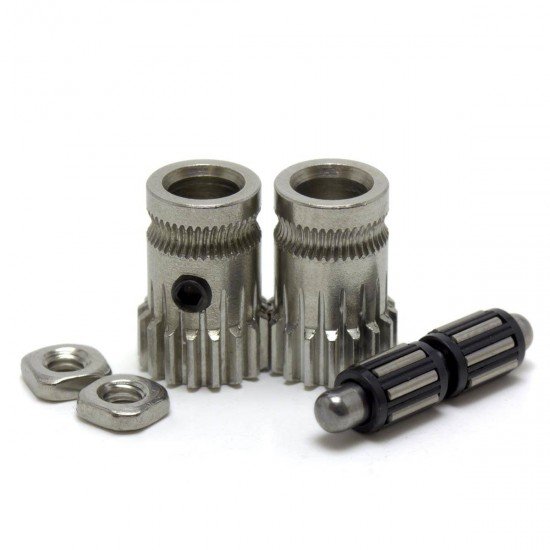 Set of double traction drive gears for extruder - Bondtech style - Compatible with Mk2 / Mk3 type extruders