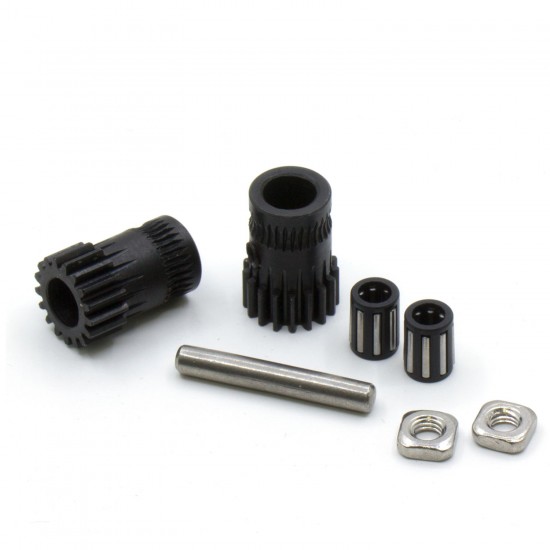 Set of double traction drive hardened steel gears for extruder - Bondtech style - Compatible with Mk2 / Mk3 type extruders