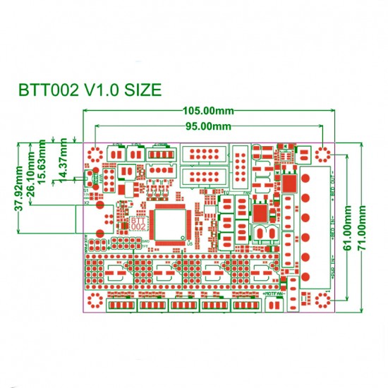 Placa BTT02 V1.0 - Placa de 32 bits - 12/24V - Reemplazo Einsy Rambo