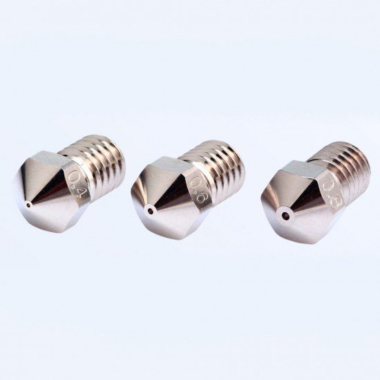 Nozzle - Boquilla de cobre plateado para filamento 1.75mm - 0.4mm