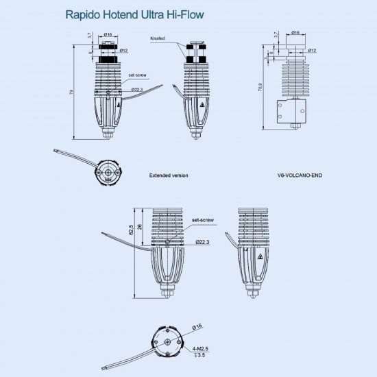 Hotend Phaetus Rapido 2 - UHF - Ultra high flow