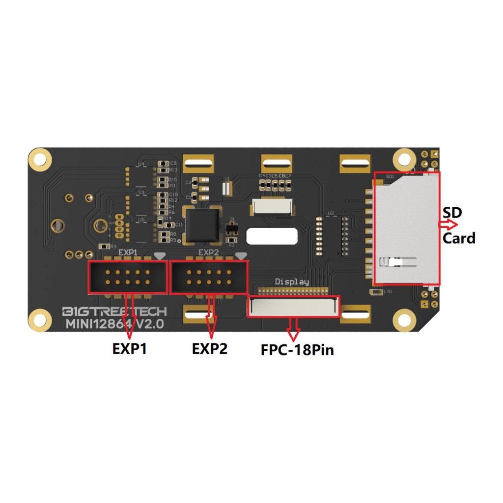 ハッピーページ BIGTREETECH MINI12864 V2.0 RGB display with SD, EXP1/EXP2 and FPC