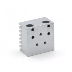 Disipador dual de aluminio estilo Chimera para dos hotends V6 – separación 18 mm