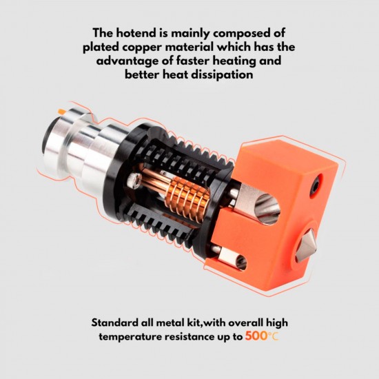 Dragon 2 HF Hotend - High Flow - Super Accurate and High Quality - Great heat dissipation and resistance - Ceramic Heatbreak