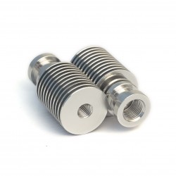 Disipador V6 para extrusión Bowden con rosca M7 y guía para tubo PTFE