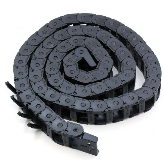 Nylon cable drag chain 1 meter length - links with openings - 10x11