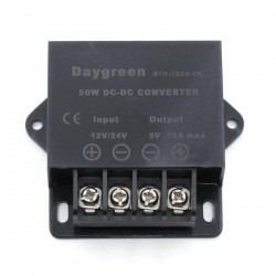 Convertidor DC-DC 12/24 V a 5 V para Raspberry Pi y electrónica - 5 A / 10 A