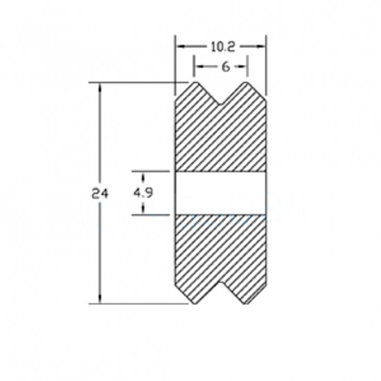 Wheel for profile V-slot with pulley with 625zz bearing - V shape