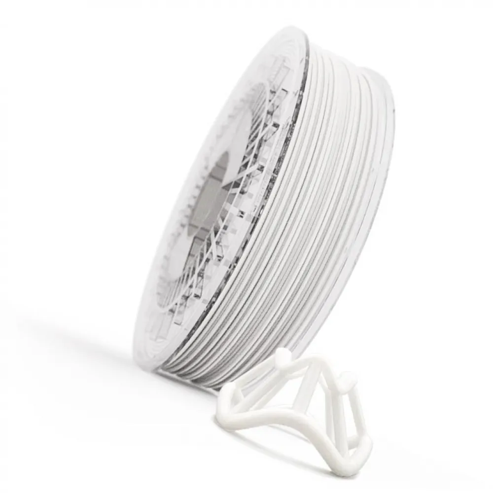 Bobina de 600 g de Recreus Filaflex SEBS 90A blanco con muestra flexible impresa