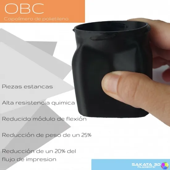 Filamento Sakata 3D OBC negro 1,75 mm - copolímero de polietileno - 750 g