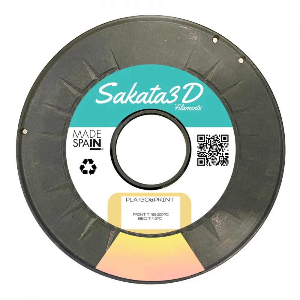 Bobina de filamento Sakata 3D PLA GO&PRINT Transición con color aleatorio