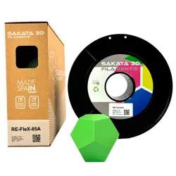 Filamento flexible reciclado Sakata 3D RE-FLEX 85A verde o negro - 1,75 mm, 1 kg