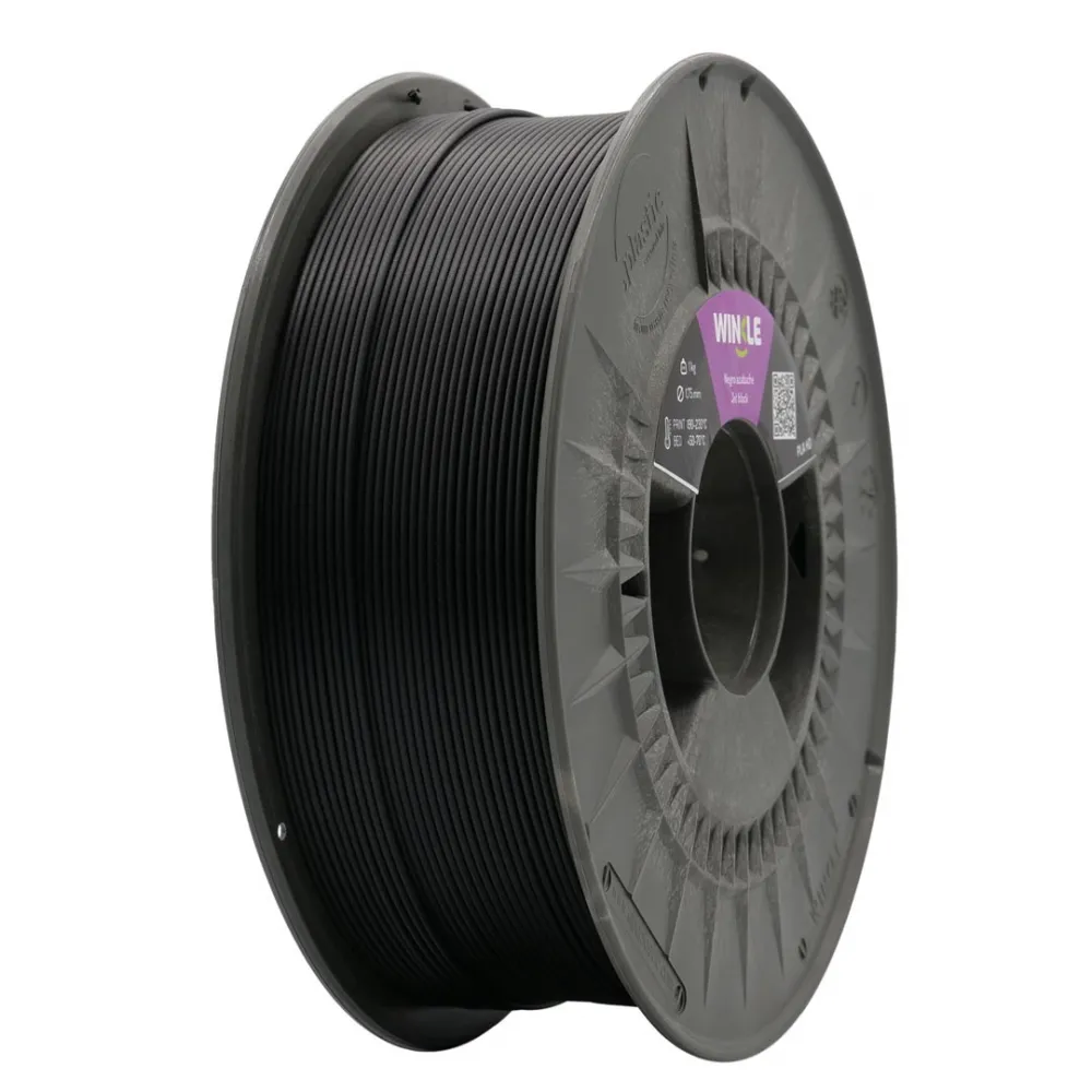 Bobina de filamento Winkle PLA 850 NatureWorks Ingeo 3D850 negro azabache de 1,75 mm