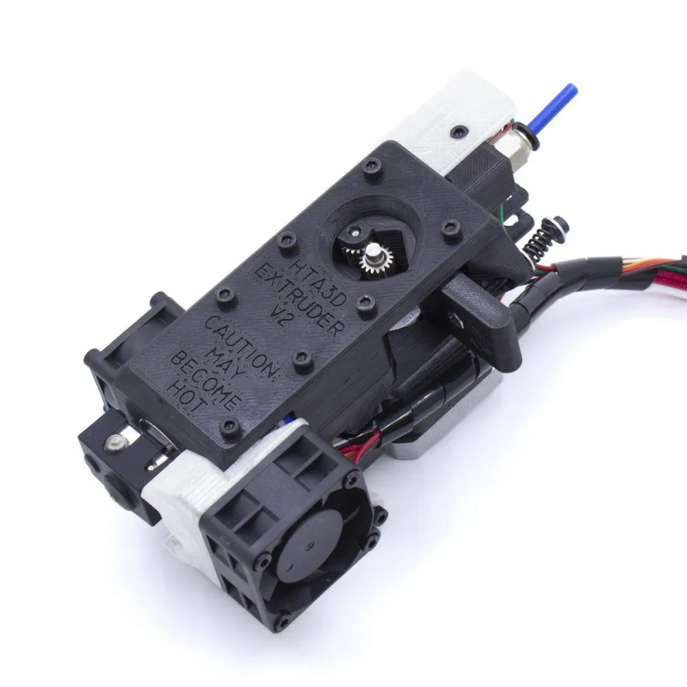 Extrusor directo HTA3D V2 montado con doble arrastre, 3DTouch y sensor de filamento