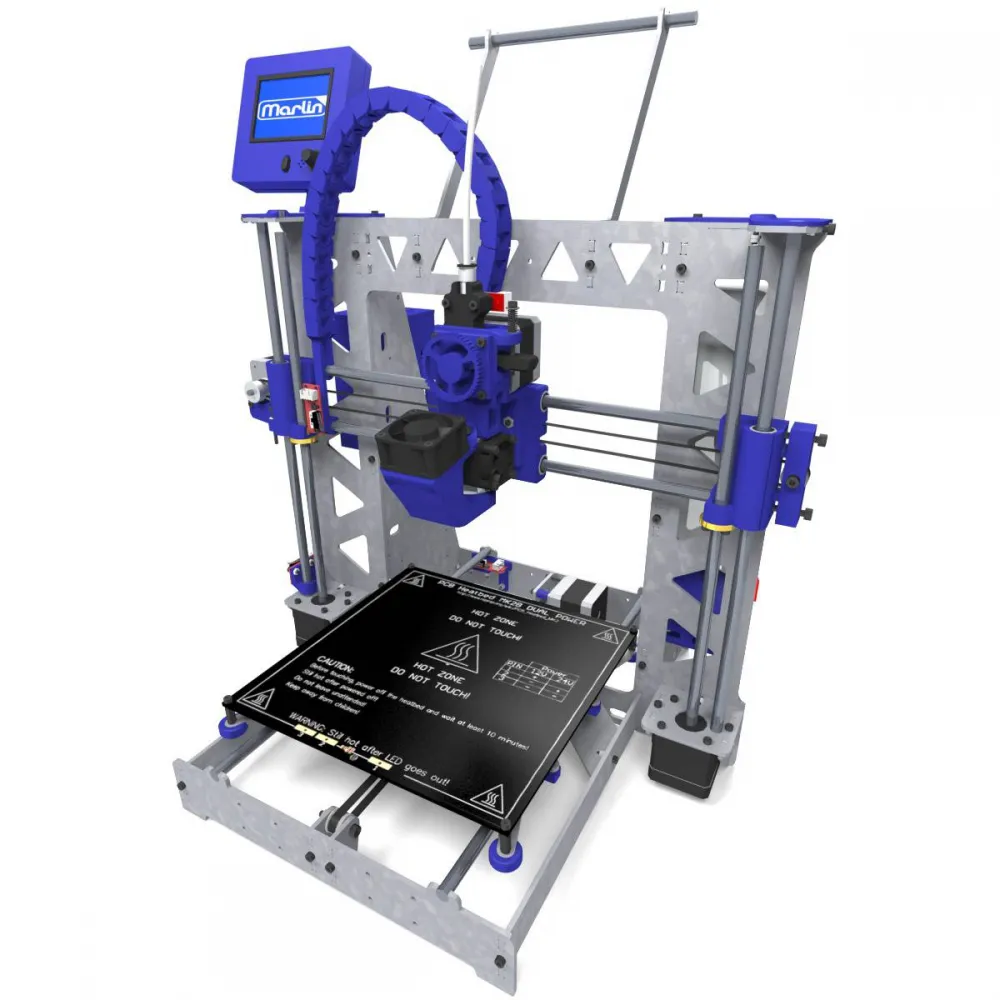 P3STEEL HTA3D azul configurada con husillos trapezoidales T8 en el eje Z