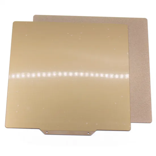 Lámina de acero flexible recubierta de Ultem (PEI) por ambos lados - gran fijación - para cama magnética 220x220mm