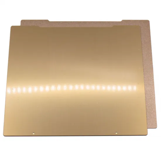 Lámina de acero flexible recubierta de Ultem (PEI) por ambos lados - gran fijación - para cama magnética 241x254mm