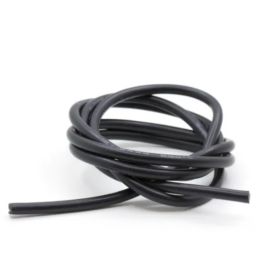 Cable flexible de silicona 12 AWG negro – cobre estañado, 1 m
