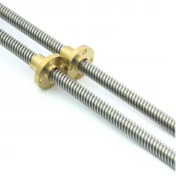 Husillo trapezoidal TR8×8 de Ø8 mm con tuerca de latón o POM – Longitud a elegir