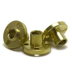 Tuerca T8×8 Brass con brida para husillo trapezoidal de 8 mm