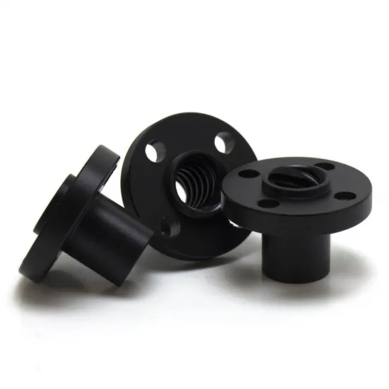 Tuerca POM T8×8 con brida para husillo trapezoidal de 8 mm