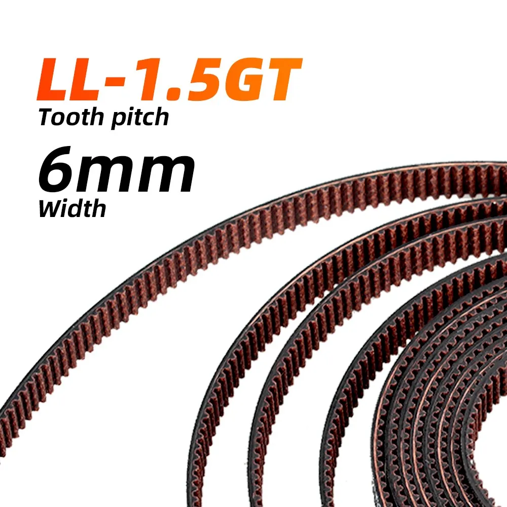 Detalle del dentado de la correa Gates LL-1,5GT RF de 6 mm