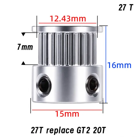 Polea motriz Mellow 1,5GT 27T para correa de 6 mm · eje 5 mm