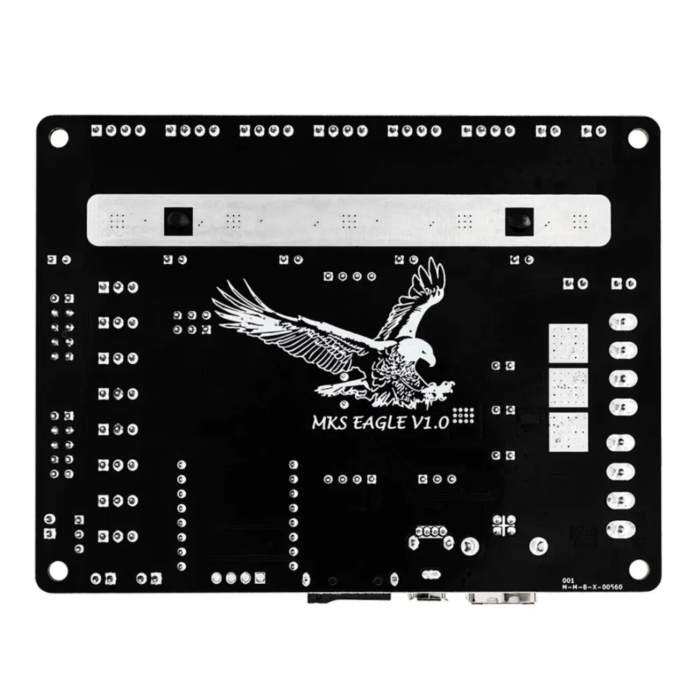 Esquema de conexiones de la MKS Eagle V1.0 con motores, calentadores, sensores, pantallas y puertos auxiliares