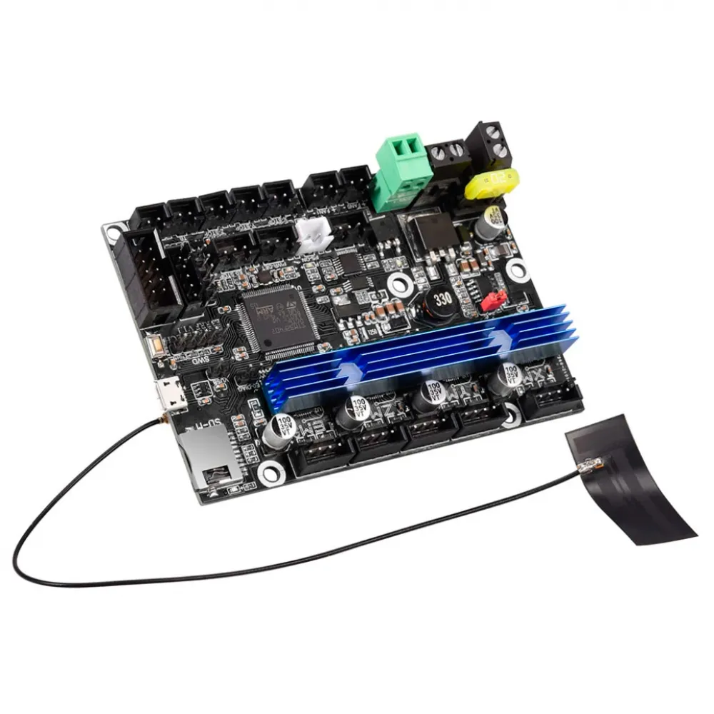 Placa BIGTREETECH E3 RRF V1.1 con disipador y antena Wi-Fi