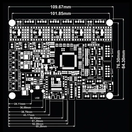 SKR 3 - Placa Impresora 3D de 32 bits - Compatible con Marlin 2, RRF y Klipper - STEP/DIR SPI o UART - 12V o 24V