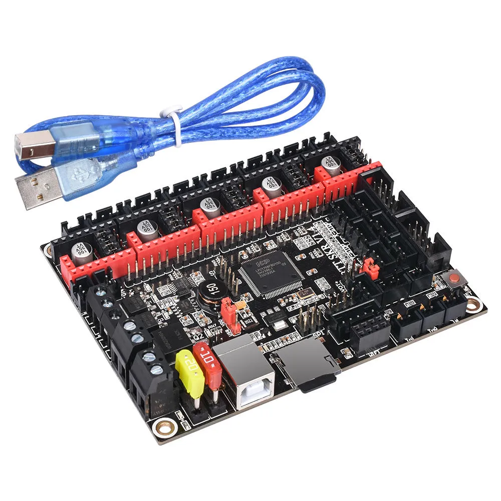 Placa BIGTREETECH SKR V1.4 con microcontrolador LPC1768 y cinco zócalos para drivers
