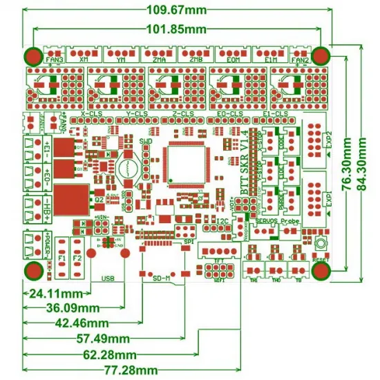 Placa BIGTREETECH SKR V1.4 de 32 bits con LPC1768 para Marlin y Klipper
