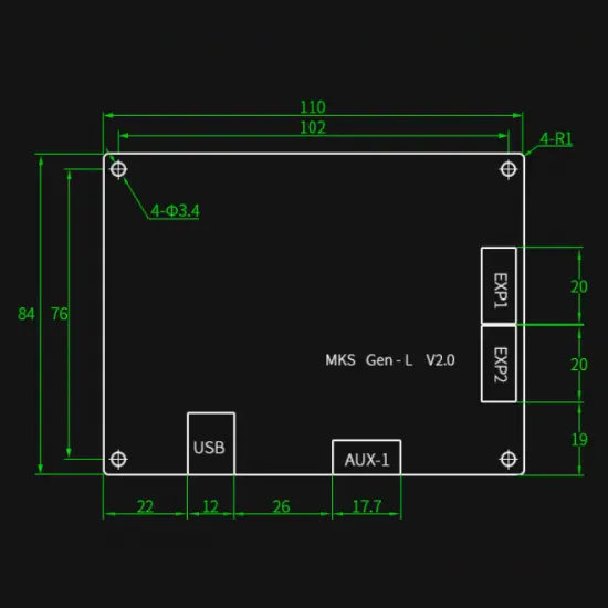 Placa Gen_L - placa para impresora 3D - Compatible con controladores UART