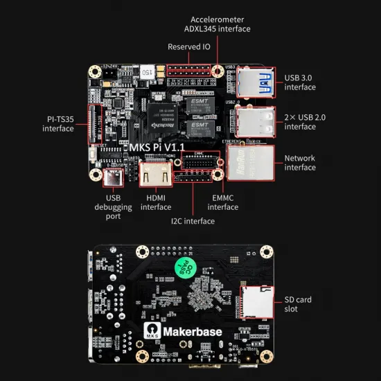 MKS Pi - Placa de 64 bits para Klipper - reemplazo de Raspberry Pi - 12/24V