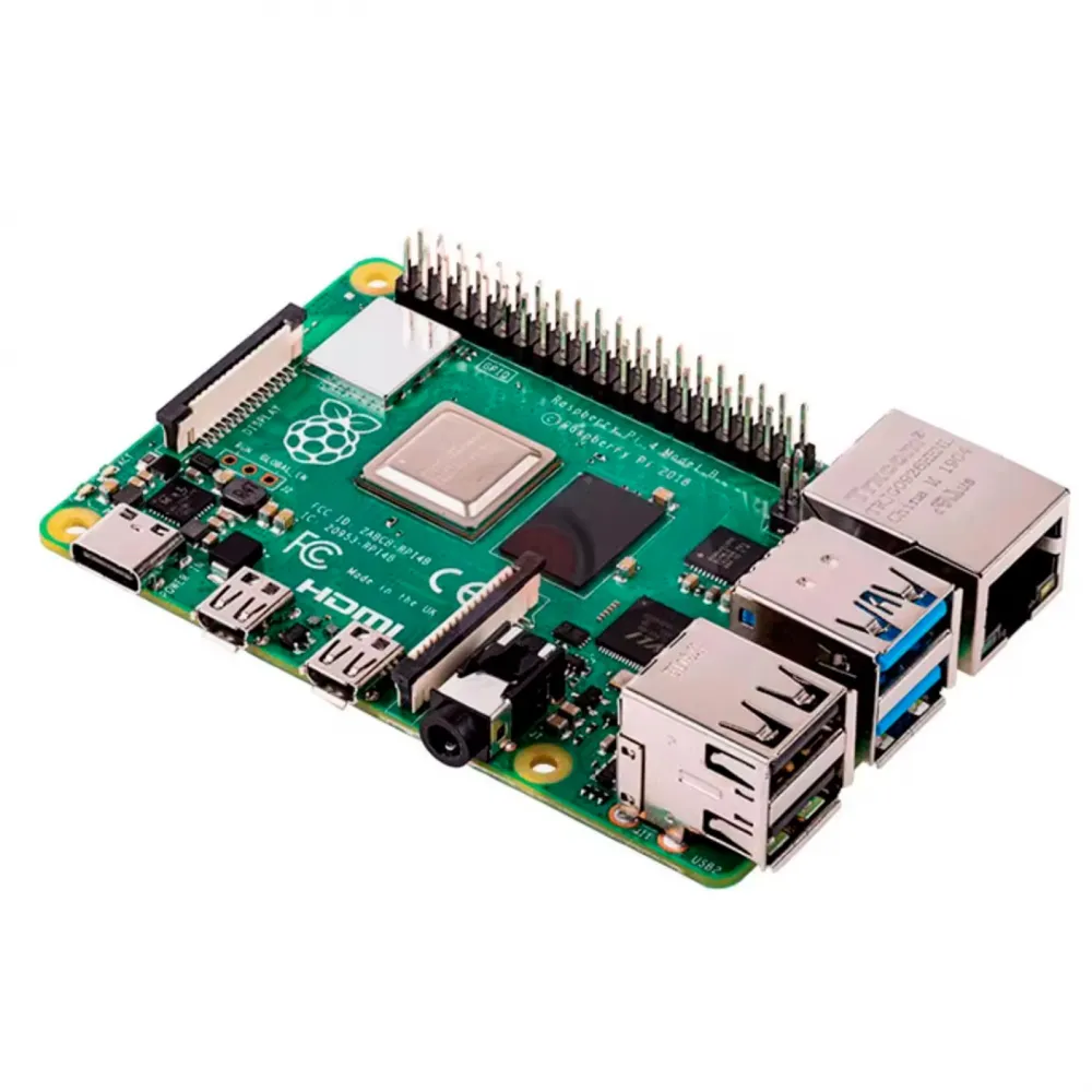 Raspberry Pi 4 Model B 1GB with USB-C, two micro-HDMI ports, four USB ports and Gigabit Ethernet