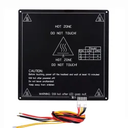 Cama caliente MK3 de aluminio 400 × 400 mm — 24 V, 260 W y cableada