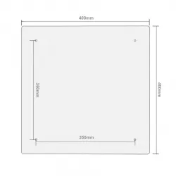 Cama caliente MK3 de aluminio 400 × 400 mm — 24 V, 260 W y cableada