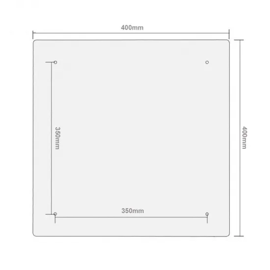 MK3 ALU Cama Caliente 400x400 24V - Con orificios avellanados para cabeza del tornillo y Con conexión preparada