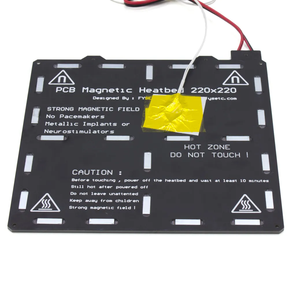 Parte posterior de la cama caliente magnética FYSETC 220 × 220 mm con imanes integrados y termistor