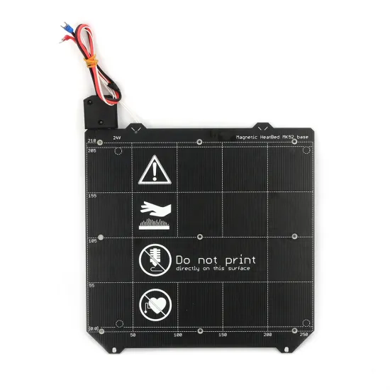 Cama caliente magnética tipo MK52 24 V – 180 W y 9 puntos de montaje