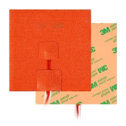 Cama caliente de silicona adhesiva 100 × 100 mm - 24 V, 60 W y NTC 100K B3950