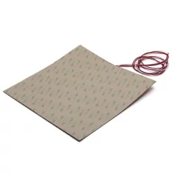 Cama caliente de silicona adhesiva 300 × 300 mm — 220 V, 500 W y NTC 100K