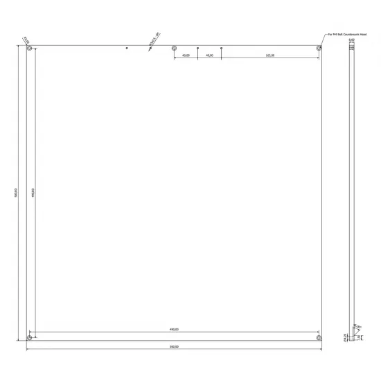 Base de Impresión de Aluminio Fundido Mecanizado para Impresora 3D | 8mm grosor | 500 x 500 mm