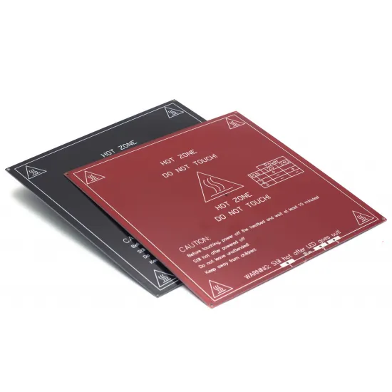 Cama caliente MK2B 200 × 200 mm 12 V / 24 V - Roja o negra