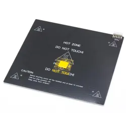Cama caliente MK3 ALU 235 × 235 mm, 24 V y 240 W — conexión preparada