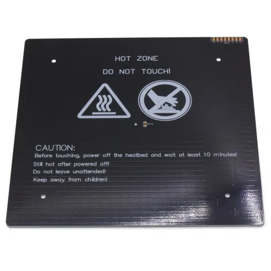 Cama caliente MK3 ALU 235 × 235 mm, 24 V y 240 W — montaje de 170 mm