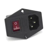 Módulo de entrada IEC C14 con interruptor luminoso y portafusible