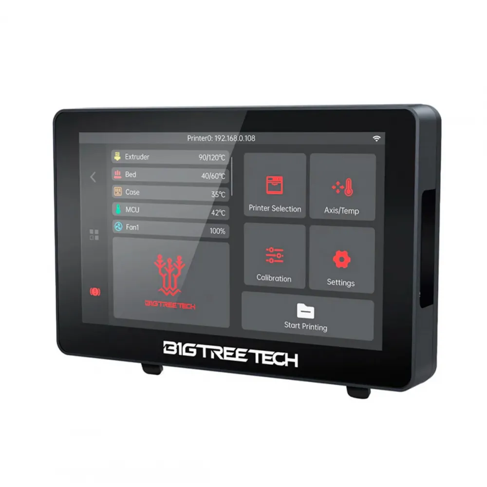 BIGTREETECH K-Touch V1.0.1 wireless display showing its Klipper control interface