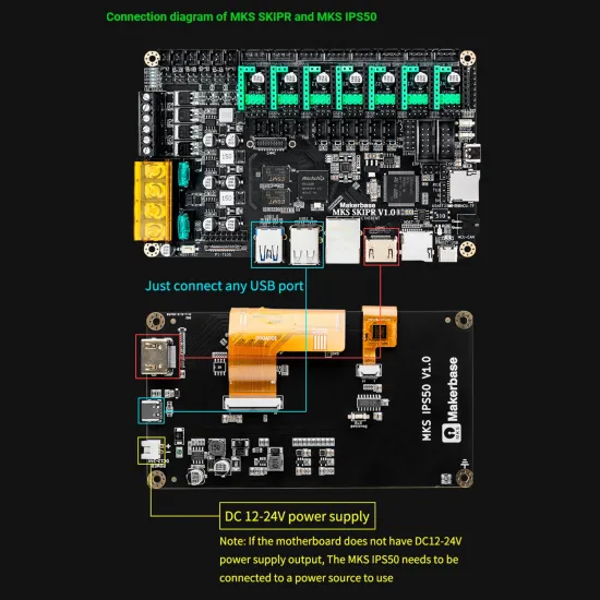 MKS IPS50 Pantalla táctil capacitiva para MKS Pi y MKS SKIPR - 5 pulgadas